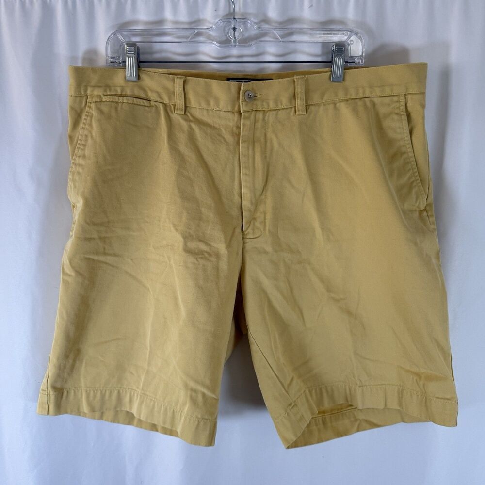 Polo Ralph Lauren Chino Shorts Men's 38 Yellow Flat Front 100% Cotton 9" Inseam